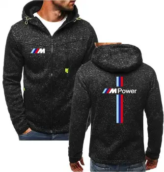 

2019 Brand joggings Men Autumn Winter Thick Warm Fleece Zipper Coat for Mens SportWear Tracksuit Male BMW M Power Print Hoodies