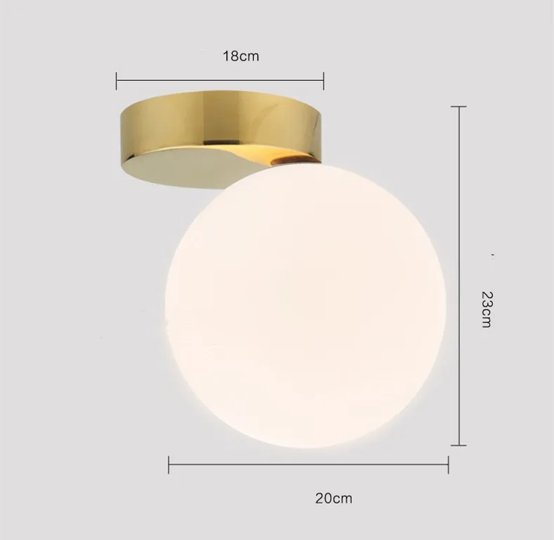 Современный стеклянный шар, потолочный светильник для гостиной, глобус, белый Потолочный светильник, настенный светильник, лампа в скандинавском стиле