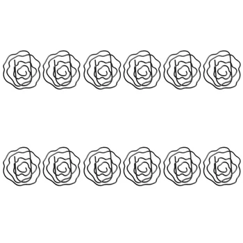

12pcs Paper Clips Durable Creative Portable Simple Rose Shape Paper Clamps Bookmark Clips for School