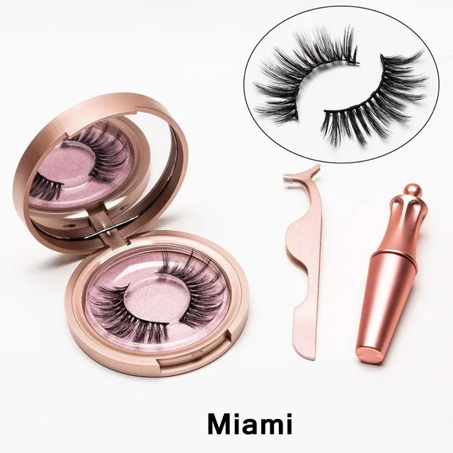 Miami pearl 1 пара 5 Магнитный Магнит для ресниц Магнитный жидкий карандаш для глаз и магнитные накладные ресницы и Пинцет Набор - Цвет: Miami pearl