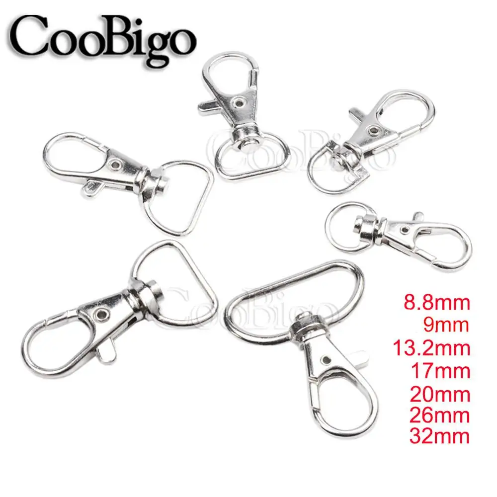 10pcs Metal Swivel Carabiners Hooks Snap Ring Musketonhook Lobster ...