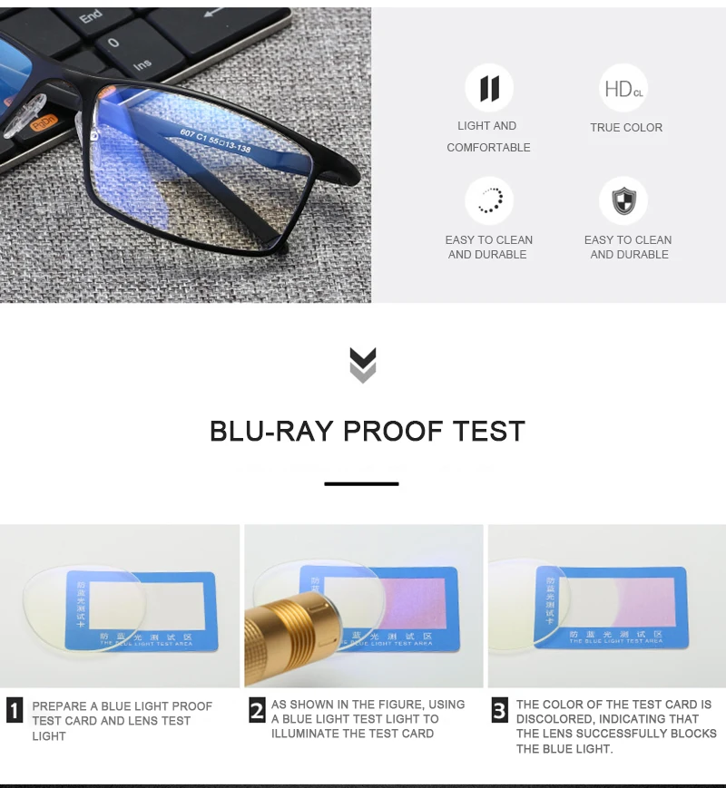 Blue Light Glasses Anti Blue Rays Radiation Blocking Glasses Men Women Computer Goggles 1Pcs Anti-UV UV400 Flat Mirror Eyeglasse