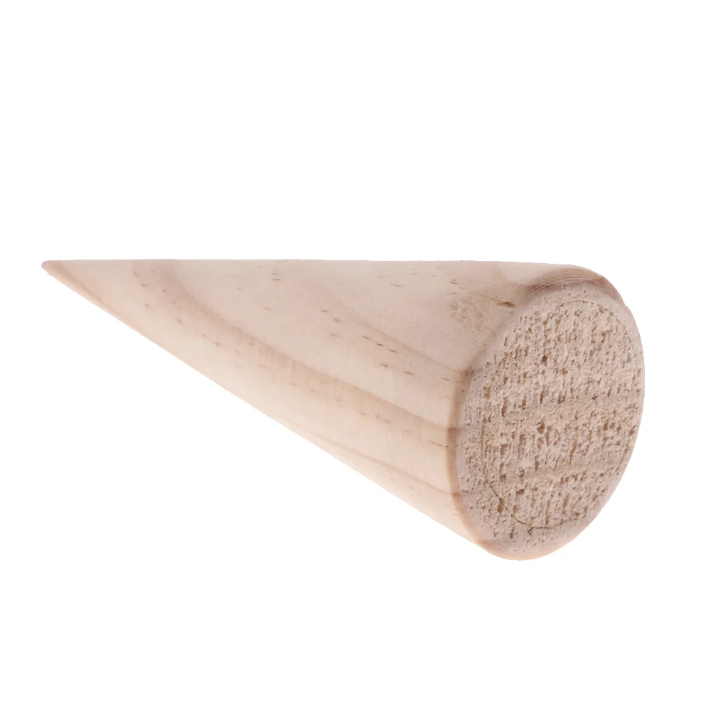 15 Pieces S/M/L Size Cone Shape Wood Jewelry Display Ring Holder DIY Decoupage