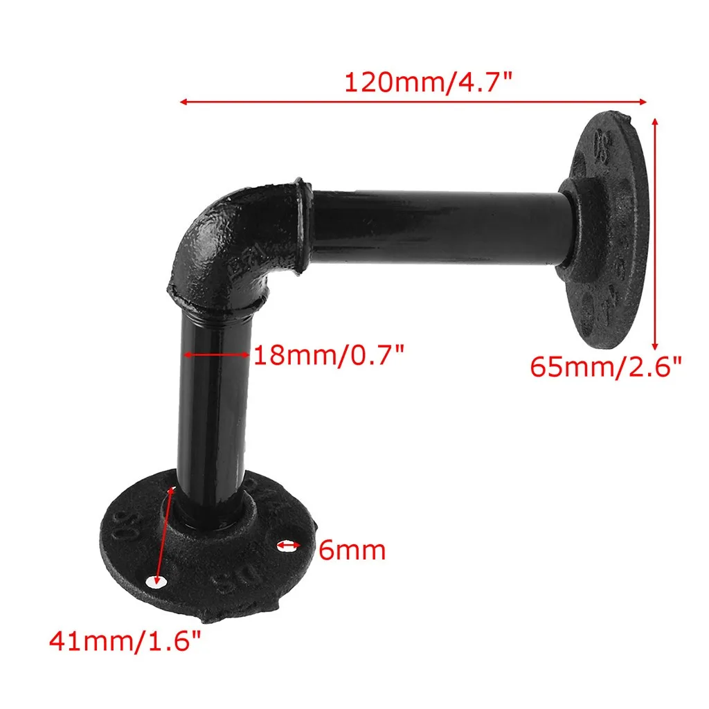 2 шт./лот Ретро промышленный Лофт Сельский настенное крепление DN15 DN20 водопровод чугунный L кронштейн плавающий держатель полки Подставка для хранения