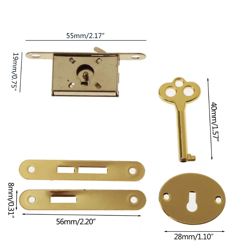 Bronze Mini Antique Locks Full Mortise Small Box Decorative Jewelry Box Cabinet Replacement