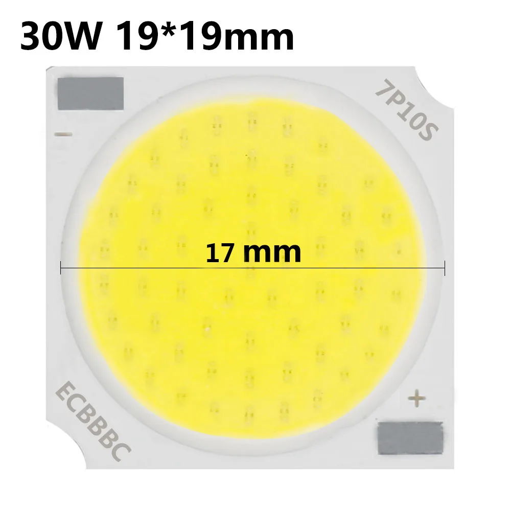 100pcs COB Chip 30w 19X19mm DC30-36V 900mA Light-emitting diode Source accessories for spotlights and track lights for repair