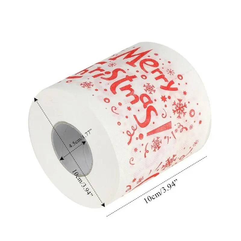 Christmas Pattern Printing Roll Toilet Paper Household Tissue Bathroom Web Q0KD 2