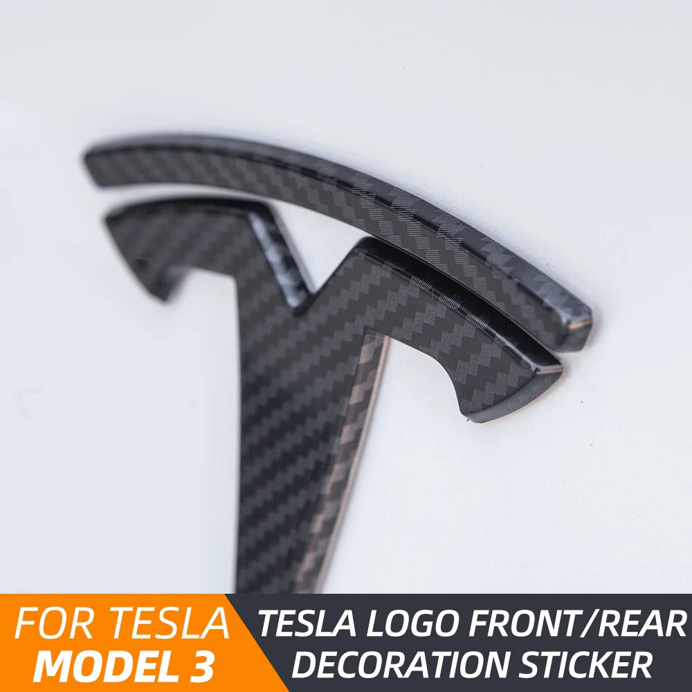 Набор из 3 предметов углеродного волокна для Tesla Model автомобильные логотипы