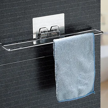 

Chrome Plated Metal Home Seamless Vacuum Suction Cup Towel Rack Bathroom Towel Rack Towel Hanging Rack