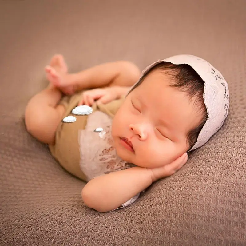 Комплект детской одежды для фотосессии; комбинезон для новорожденных; костюм со шляпой; реквизит для фотосессии; E65D