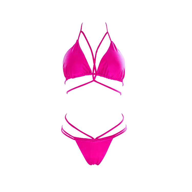 Вязаный купальник мини стринги бандаж бикини бразильский maillot de bain Прямая