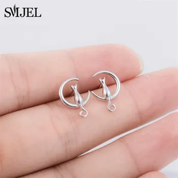 

SMJEL Fashion Shiny Cat Kitten Stud Earrings Romantic Moon Cat Earrings For Women Girls Jewelry Accessorie Dropshipping