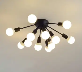 

HAIXIANG Nordic Painted Frosted Ceiling Lamp Dining Room Lighting Flush Mount Chandelier Lighting