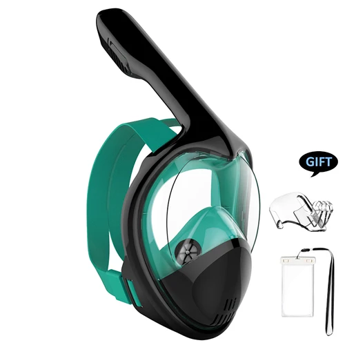 MintGreen SM Маска для подводного плавания с полным лицом, панорамный вид, анти-туман, анти-утечка, плавание, трубка, подводное плавание, маска для подводного плавания, GoPro, совместима - Цвет: MintGreen SM
