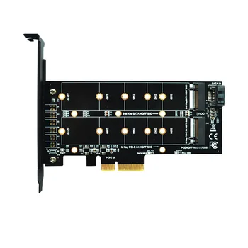

PCIE to M2 Adapter M2 SSD NVME M Key M.2 NGFF B Key SATA Port to PCI Express 3.0 x4 Raiser Card Suppor 2280 2260 2242 2230 22110