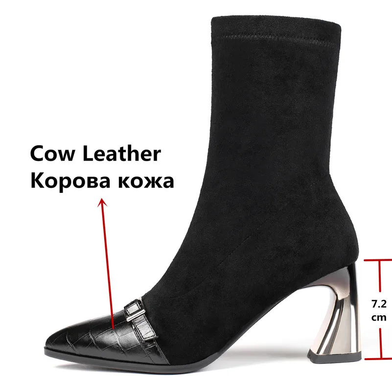 FEDONAS/качественные разноцветные женские ботильоны из натуральной кожи; классические ботинки «Челси» с круглым носком; высокая обувь; женские полусапожки