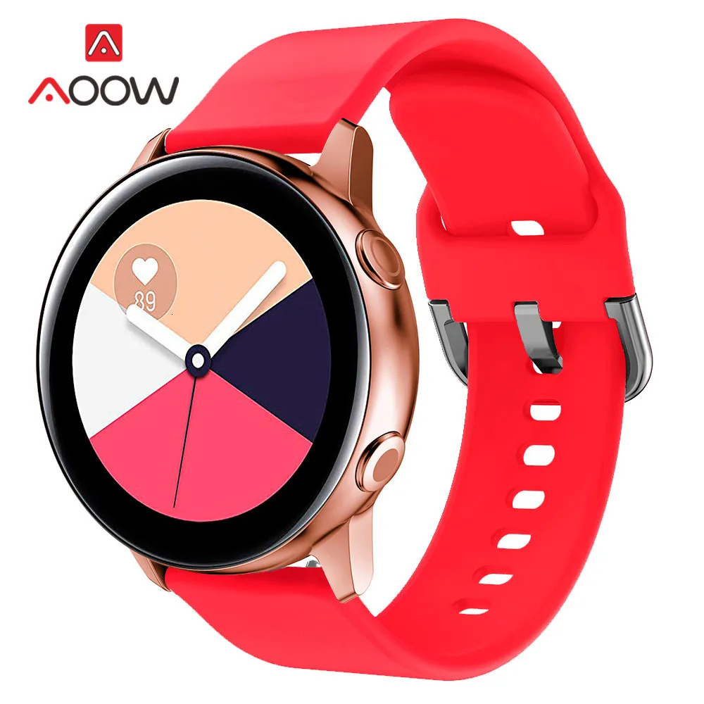 Силиконовый спортивный ремешок для часов 20 мм для samsung Galaxy Watch Active 42 мм Huami Amazfit bip Garmin huawei gear S2
