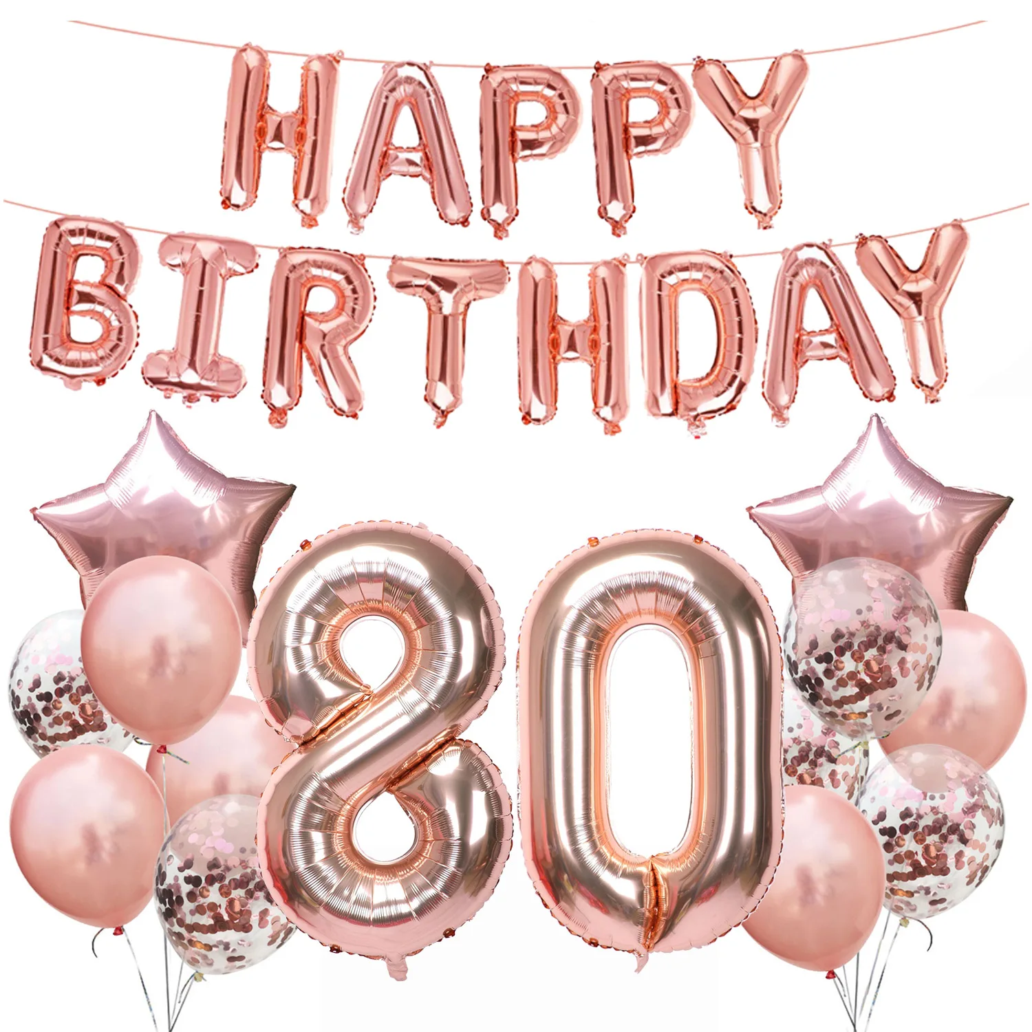 34 Amawill 60th С Днем Рождения Розовое золото конфетти 32 дюймов номер фольги шар для взрослых День Рождения Декор юбилей поставки 75D - Цвет: 34
