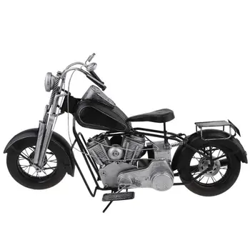 

1Pc Iron Art Motorcycle Model Vintage Handcrafted Iron Motorbike Model Desktop Ornament Collectible Art Sculpture