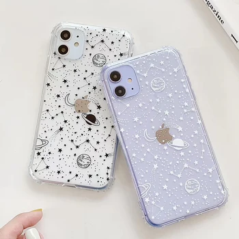 

Planet Soft Clear Phone Cases For iphone 11 Pro X XS Max XR 7 8 Plus Case Flowers Transparent Silicon Back Cover For iPhone 11