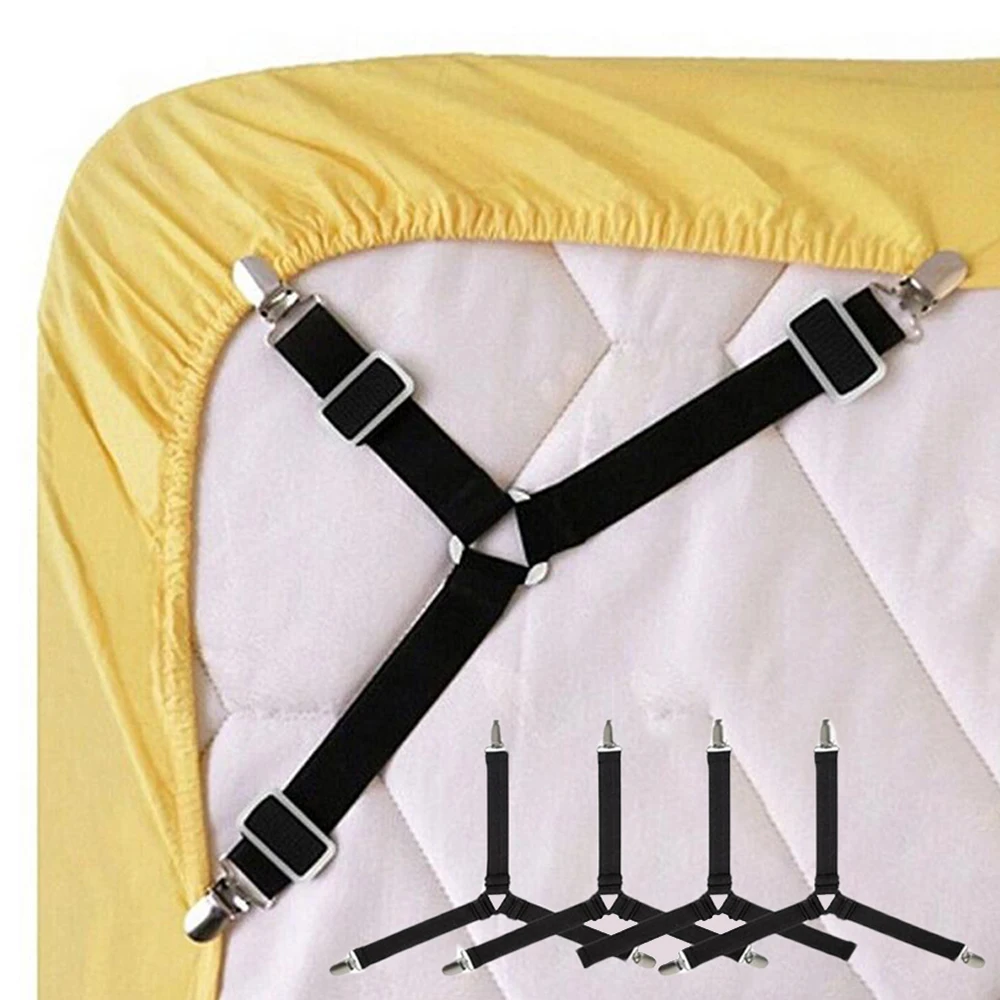 

1PCS Adjustable Triangle Bed Sheet Fasteners Black Elastic Triangle Bed Sheet Cover Corner Holder Clip Fasteners Clothes Pegs
