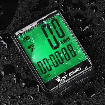 

WEST BIKING 2.1 inch LED Backlight Wireless Bike Computer Bicycle Speedometer LCD Screen Display Waterproof Cycle Accessories