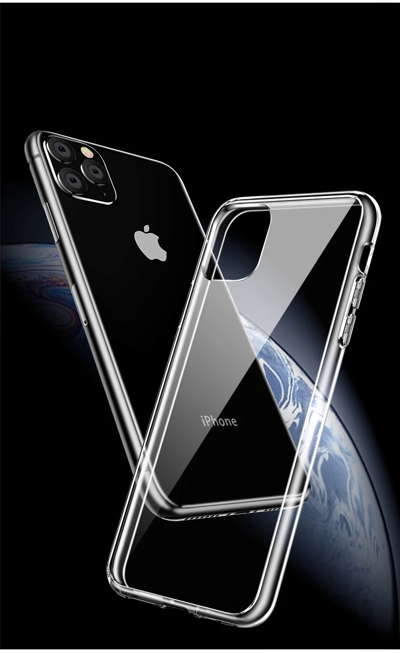 Роскошный прозрачный мягкий ТПУ чехол для iphone 11 Pro Max Case 6,5 тонкий мягкий прозрачный ТПУ прозрачные силиконовые противоударные чехлы для iphone 11 6,1 11 pro 5,8 чехол для iphone x xs xr xsmax