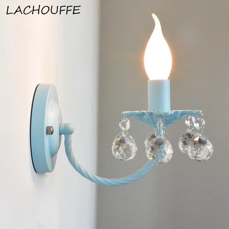 

Crystal Children Room Led Wall Lamp Classical Iron Wall Sconce for Bedroom Corridor Stairs Home Decor Lights Modern Luminaire
