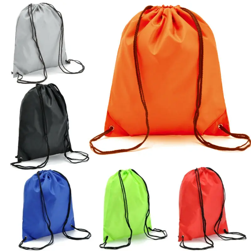 Sport String Drawstring Backpack Cinch Sack Gym Tote Travel Lightweight Bag Pack 