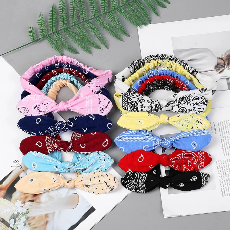 New Girls Vintage Cross Knot Elastic Hairbands Soft Solid Print Headbands Bandanas Girls Hair Bands Hair Accessories For Women hair clips for fine hair