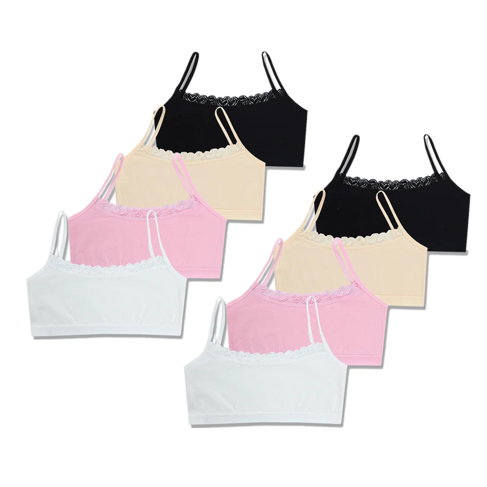 8pcs/Lot Children's Breast Care Girl Bra 8-14 Years Hipster Cotton