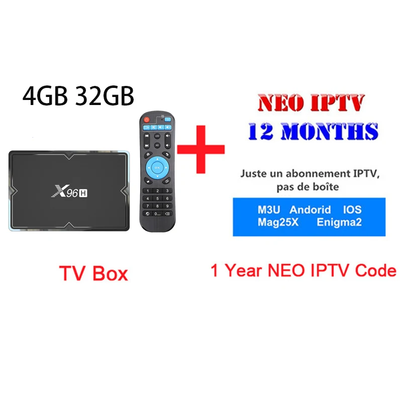 X96H NEO tv pro 1800+ LIVE IP tv Box 1800+ LIVE Франция, Италия, арабский Beigium 1 год IP tv подписка Android 9,0 tv Box PK X96 mini - Цвет: 4G32G 1Year NEOTV