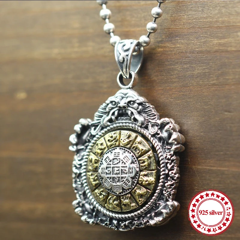 S925 sterling silver pendant personality classic retro style patron saint made gossip couple tag send lover's jewelry gift