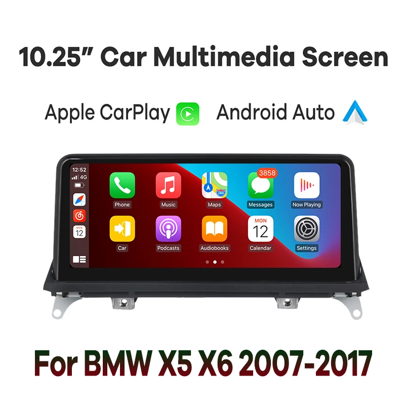 Wireless Apple CarPlay and Android Auto Car Multimedia Screen For BMW X5 X6 E70 E71 2007-2017 CCC CIC Head Unit GPS IOS IPhone | Автомобили