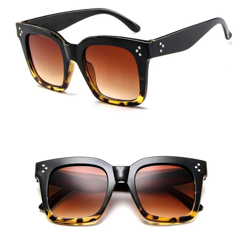 RBROVO квадратные модные роскошные солнцезащитные очки для женщин, брендовые Дизайнерские мужские/женские очки, Классические винтажные уф400 уличные очки - Цвет линз: Black Leopard