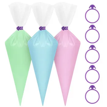 

10 Loaded Silicone Retaining Ring Pastry Bags Cable Tie Sealing Ring 10 Decorative Flower Bag Retaining Ring Cake Tools