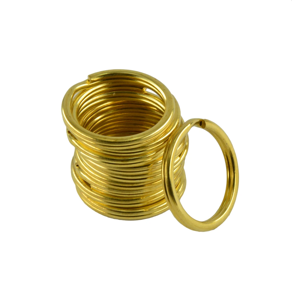 10pcs 25/35 mm Brass Split Key Rings Chain Charms Jewelry Clasp Loop Findings DIY Crafts - Antique Gold