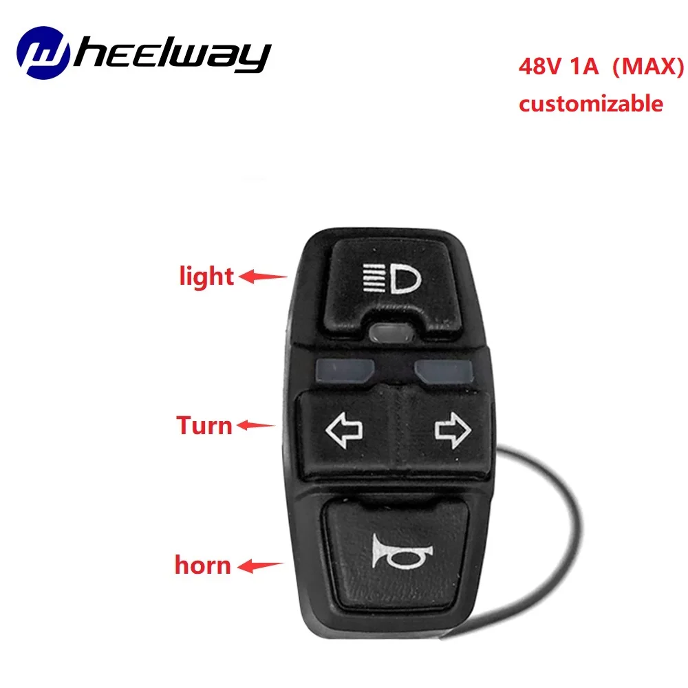 Sale WHEELWAY Electric bicycle motorcycle ATV switch horn button turn signal electric fog light start handlebar controller switch 0