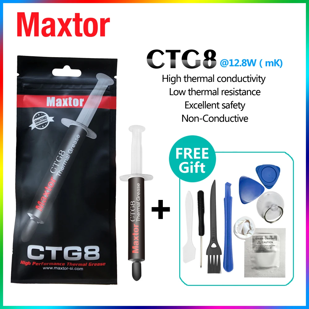 Maxtor CTG8 High Performance Thermal Paste 12.8W/m-k Laptop PC Motherboard Desktop CPU GPU Cooler Pad Phone Heat Sink  Grease