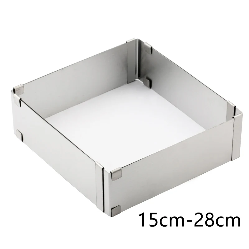 05 Adjustable Stainless Steel Ring Cake Layer Cut Baking Tool Round Square Shape Retractable Mold Bread Cake slicer Layered - Цвет: 05
