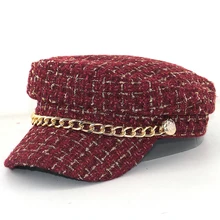 Хлопок модный берет шапка с золотой проволокой теплая осень зима хип хоп береты изогнутая шапка унисекс