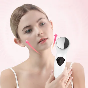 

LED Face Lifting Ultrasonic Cryotherapy Device Skin Care Hot Cold Massager Facial Vibration Hammer Light Ion Beauty Instrument