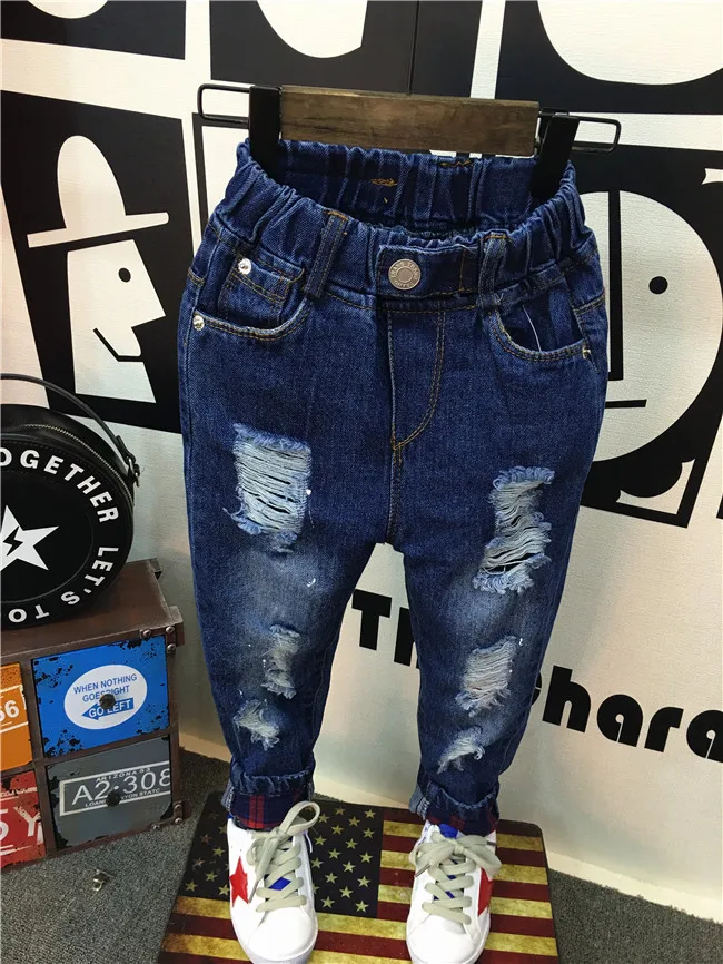 Kids Boys Jeans Fashion Clothes Ripped pants Denim Clothing Children Baby Boy Popular Cowboy Long Trousers AS22 kids pants,boys jeans