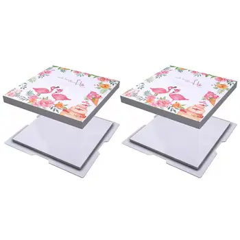 

2pcs 6Inches Flamingo Printing Cake Boxes Transparent Packing Case Portable Baking Container Delicate Diy Gift Box Birthday