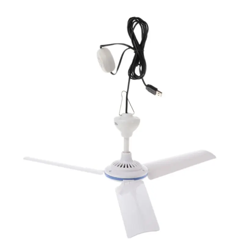 New 5V Ceiling Fan Air Cooler Portable USB Fans for Bed Camping Outdoor Mini Hanging Tents Hanger Fan qyh