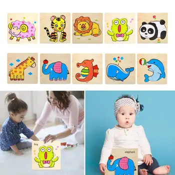 

Wooden 3D Animal Jigsaw Puzzle Board Develop Children Curiosity Creativity Kids Educational Toys for 1 3 6 Years Baby