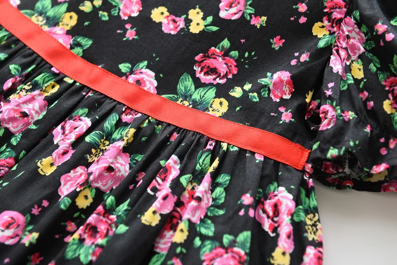 LOVE DD& MM/платья для девочек г. Новая детская одежда платье с короткими рукавами, круглым вырезом и цветочным рисунком детская одежда для девочек