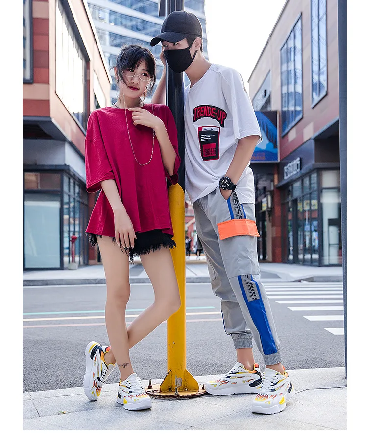 Стиль, корейский стиль, очень высокая Спортивная мужская обувь ins Super Fire, крутая модная мужская обувь, сеть, красный цвет, универсальная обувь