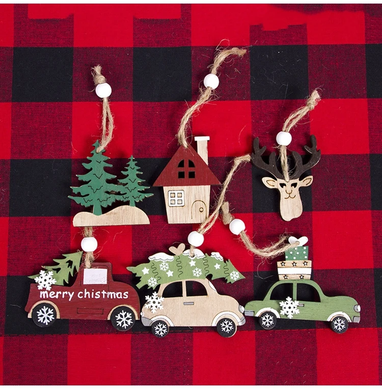 3 шт., деревянная подвесная подвеска на рождественскую елку,, Рождественское украшение для дома, Рождественский подарок, год