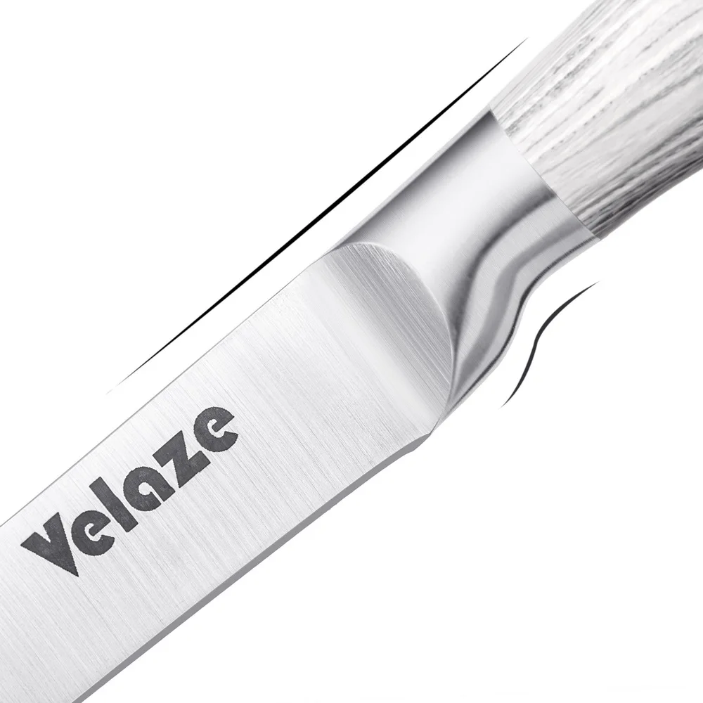  Velaze Knife Sets 8 Piece Stainless Steel Kitchen Set with Sharpener and Spinning Block Santoku Che - 32973356381